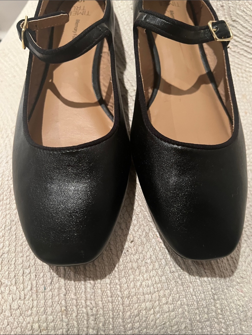 Time and Tru Black Mary Jane Flats with Buckle - Picture 2 of 4